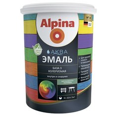Эмаль акриловая Alpina Аква Эмаль шелковисто-матовая база 3/0,9 л