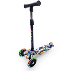 Детский городской самокат Funky Toys 200846413, белый/синий/оранжевый/черный