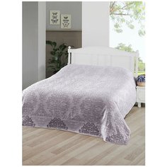 Махровая простынь- покрывало для укрывания Karna OTTOMAN хлопок мокко 160х220