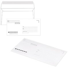 Конверты Е65 (110х220 мм), отрывная лента, "Куда-Кому", 80 г/м2, комплект 1000 шт. Ряжская печатная фабрика