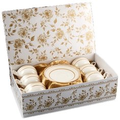 Чайный сервиз Beatrix Нормандия, 6 персон, 12 предм., белый/золотой