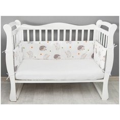 Amarobaby Бортик в кроватку Крошка Ежик (4 предмета) белый/серый