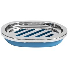 Мыльница Альма пластик цвет тёмно- голубой Аквадекор