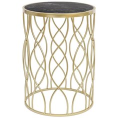 Столик интерьерный с черным мрамором 40x40x55см, Glasar ГЛАСАР