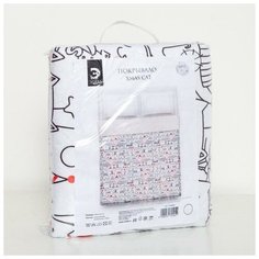 Покрывало Этель Xmas cat, 180 х 220 см, белый