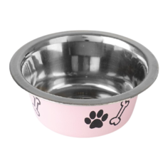 Миска Пижон стандартная цветная с принтом 240 мл розовый