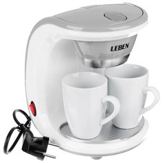Кофеварка капельная Leben 286-025, белый/серый