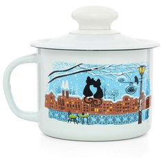 Кружка "Коты на крыше" с крышкой 1,0 л ЭСТЕТ