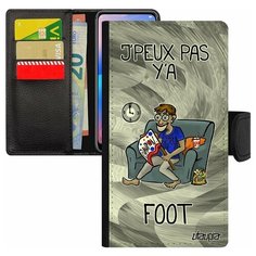 Чехол книжка на смартфон iPhone 7, "Не могу - смотрю футбол!" Спорт Шутка Utaupia