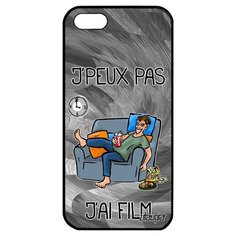 Красивый чехол на смартфон // iPhone 5 5S SE (2016) // "Не могу - у меня фильм!" Комикс Манга, Utaupia, серый