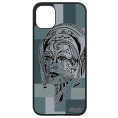 Защитный чехол на смартфон // Apple iPhone 11 // "Портрет женщины" Трибал Дизайн, Utaupia, серый