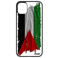 Противоударный чехол на смартфон // iPhone 11 // "Флаг Палестины на ткани" Страна Государственный, Utaupia, белый