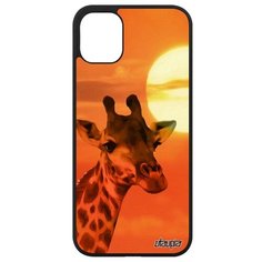 Красивый чехол на смартфон // Apple iPhone 11 // "Жираф" Африка Саванна, Utaupia, оранжевый