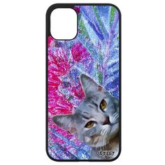 Качественный чехол на смартфон // Apple iPhone 11 // "Котик" Тигристый Кот, Utaupia, фуксия