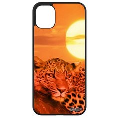 Защитный чехол на смартфон // Apple iPhone 11 // "Леопард" Кошачьи Африка, Utaupia, оранжевый