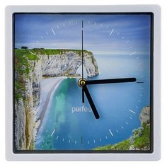 Настенные часы Perfeo "PF-WC-005", квадратные 22*22 см, белый/ морской залив