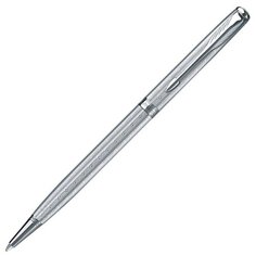 Parker R0789040 Шариковая ручка Sonnet Slim Chiselled K432, Silvery CT