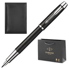 Parker S0949660-00108.011 Набор: Перьевая I.M. Premium F222, Matte Black CT и черный недатированный ежедневник из иск.кожи Manchester