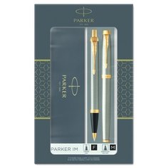 Parker 2093217-NS Набор: шариковая + роллерная ручки IM Core TK223, Brushed Metal GT