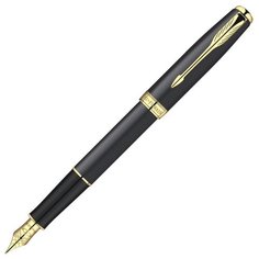 Parker S0817930 Перьевая ручка (Паркер) Sonnet (Соннет) F528, MattBlack GT (Перо F)