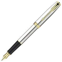 Parker S0809110 Перьевая ручка Sonnet F527, Stainless Steel GT (Перо F)