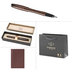 Parker S0949210-65053-020 Набор: Перьевая Urban Premium F204, Metallic Brown и недатированный коричневый ежедневник City Canyon