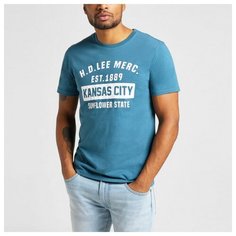 Футболка Lee SS KANSAS CITY TEE TEAL размер L, голубой