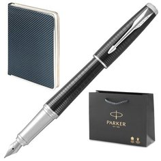 Parker 1931613-19277.010 Набор: ручка перьевая Urban Premium F312, Ebony Metal CT и недат. ежедневник из иск.кожи Carbon