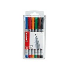 Маркер- ручка неперманентный STABILO OHPen universal 1мм, 6 цветов в наборе