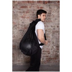 Сумка- мешок Umbro Ball Sack для хранения и транспортировки мячей. Сетка Umbro с плечевым ремнем для 10 мячей, черный, 105 литров, 40 х 40 х 85 см