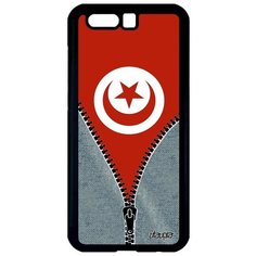 Защитный чехол на смартфон // Honor 9 // "Флаг Туниса на молнии" Путешествие Туризм, Utaupia, серый