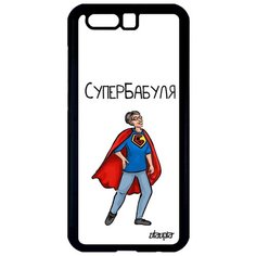 Дизайнерский чехол на смартфон // Honor 9 // "Супербабуля" Супергерой Комичный, Utaupia, белый