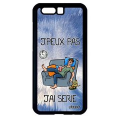 Противоударный чехол на смартфон // Honor 9 // "Не могу - у меня сериал!" Надпись Крутой, Utaupia, голубой