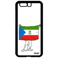 Модный чехол на смартфон // Honor 9 // "Флаг Гвинеи Экваториальной с руками" Патриот Государственный, Utaupia, белый