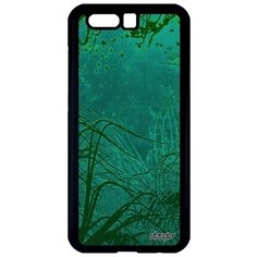 Простой чехол на смартфон // Honor 9 // "Травы" Хидзики Море, Utaupia, бирюзовый
