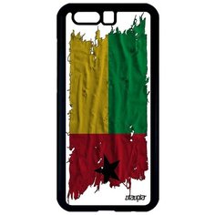 Чехол на смартфон // Honor 9 // "Флаг Гвинеи Бисау на ткани" Стиль Патриот, Utaupia, белый