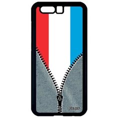 Необычный чехол на смартфон // Honor 9 // "Флаг Люксембурга на молнии" Патриот Дизайн, Utaupia, серый