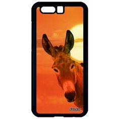 Красивый чехол на смартфон // Honor 9 // "Осел" Лошак Упрямый, Utaupia, оранжевый