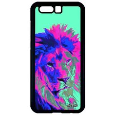 Яркий чехол на смартфон // Honor 9 // "Лев" Самец Король, Utaupia, светло- зеленый