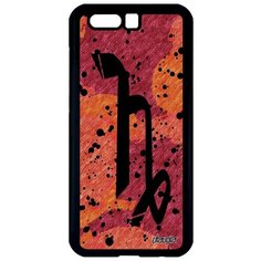 Красивый чехол на смартфон // Honor 9 // "Знак зодиака Козерог" Каллиграфия Дизайн, Utaupia, оранжевый