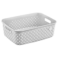 Plast Team Корзина для хранения Рогожка 26 х 19,5 х 9 см дымчатый