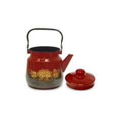 Чайник эмалированный с рисунком, 3,5 л (красный) Эмаль