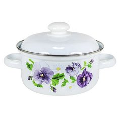 Кастрюля Лысьвенские эмали С-1512АП2, 3 л, анютины глазки