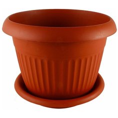 Кашпо Idea "Ливия", с поддоном, цвет: терракотовый, 26 л