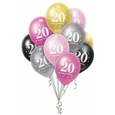 Шары с гелием на юбилей 20 лет 10шт МосШар