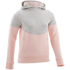 Худи Decathlon размер 7-8, светло-серый/розовый
