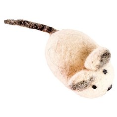 Мышь для кошек Zoobaloo Шерстяная мышь Эмма 6 см белый