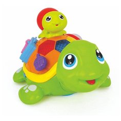 Интерактивная развивающая игрушка Huile Plastic Toys музыкальная Весёлые черепашата, зелeный