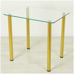 Стеклянный стол для кухни Эдель 10 прозрачный/золото (800х600 мм) Mebel Apartment