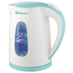 Чайник Sakura SA-2345, белый/морская волна